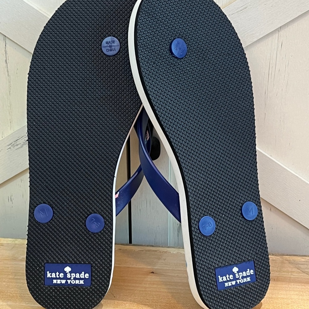 Kate Spade New York Fifi Bow Thong Flip-Flop Multi Color Striped Sandals NEW 7 - Picture 8 of 8